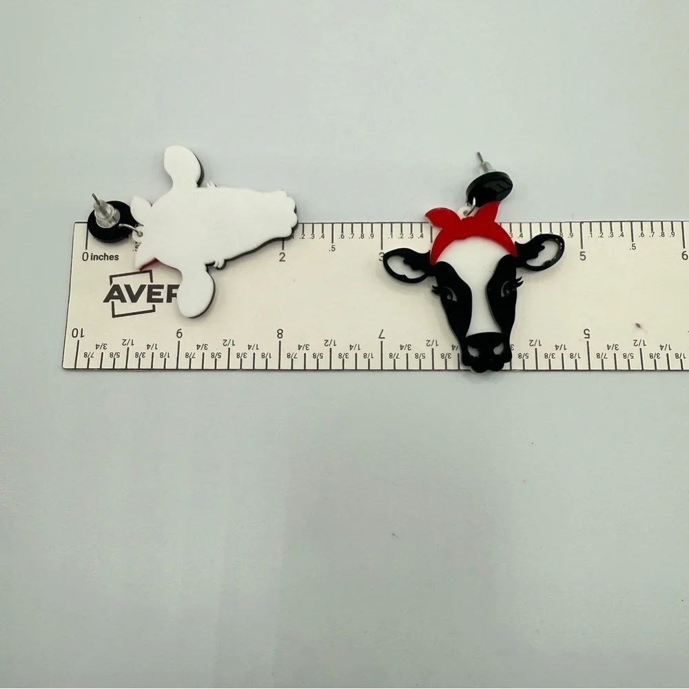Milkmaid Dairy Cow Retro Acrylic Earrings
